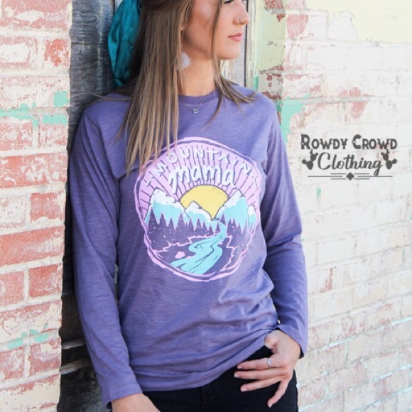 💜 PLUS SIZES💜Mountain Mama RowdyCrowd LongSleeve - Picture 4 of 6